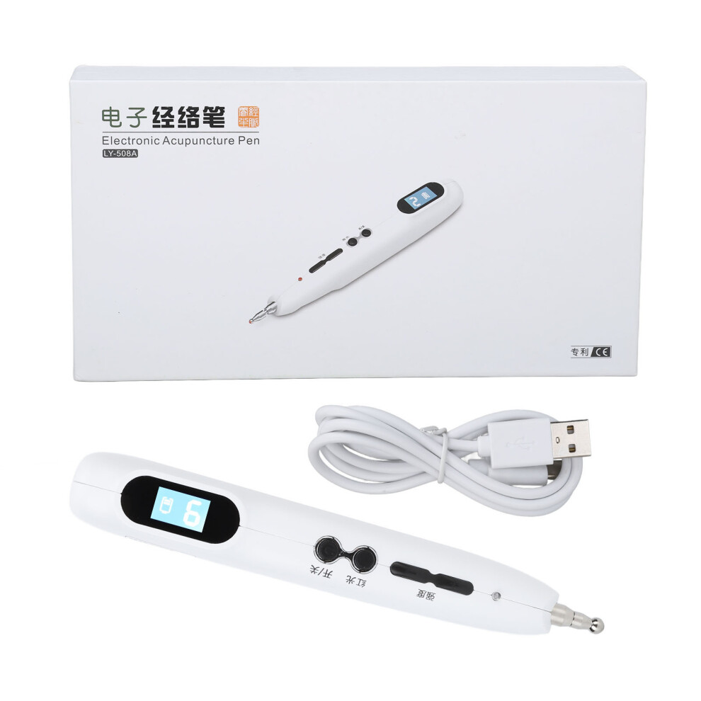 Acupoints Finder Meridian Energy Pen, Electronic Acupuncture Pain Relief Device with Auto Detection, Portable Size Massage Heads Rechargeable