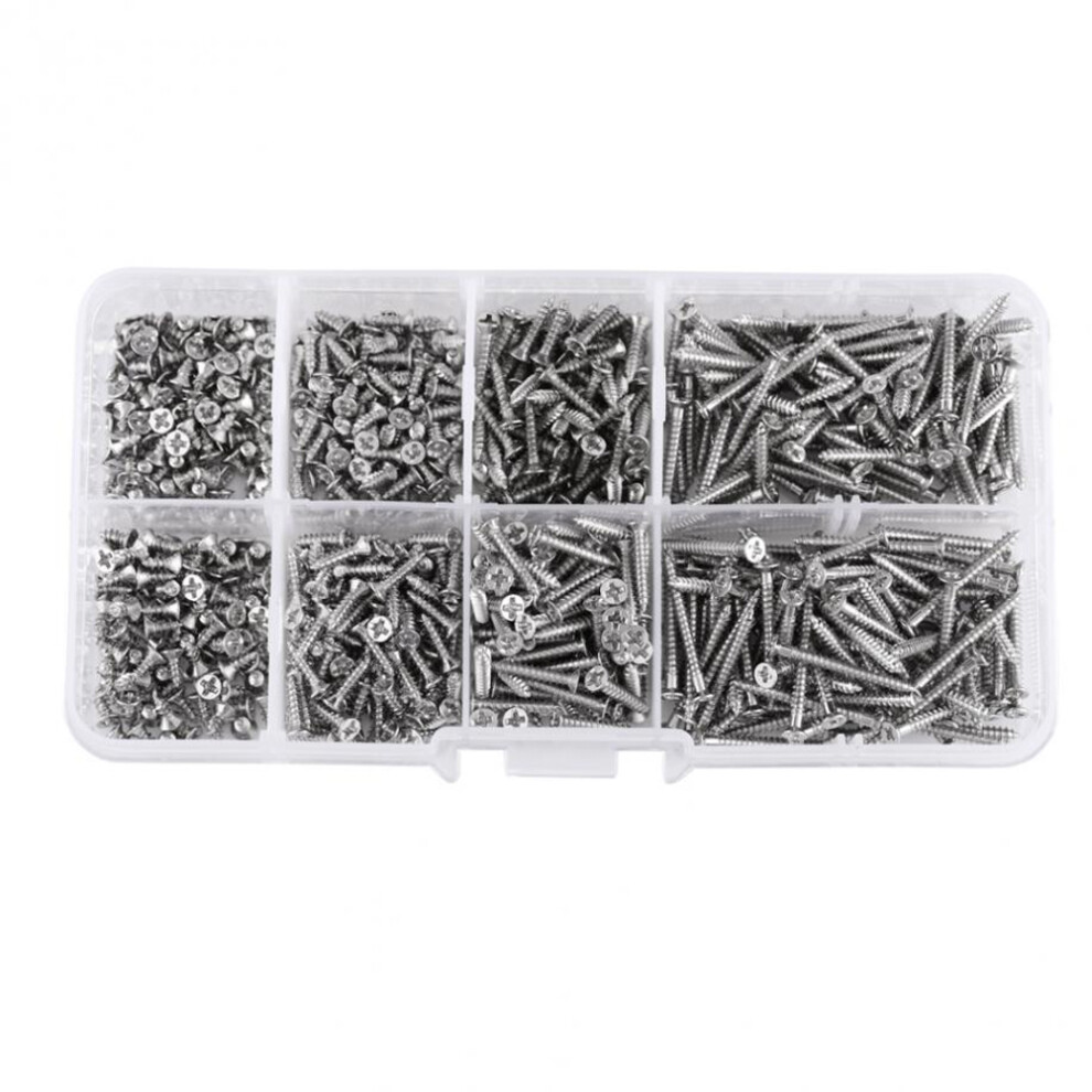 Cross Drive Pan Head Screws, Self-Tapping Screw Assortment Set For Diverse Projects, Stainless Steel Fastener Kits With Sharp Threads, 9358999911823