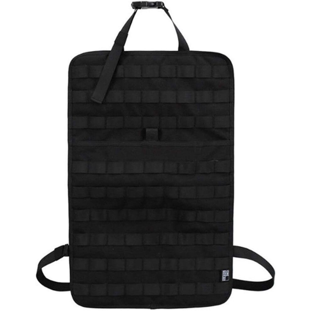 Molle Car Seat Organizer With Large Panel And Sun Visor, 1000D Nylon Tactical Vehicle Storage Set 9187378613443