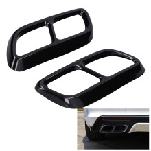 2PCS Glossy Black Stainless Steel Exhaust Trim for Cadillac CT5 2020