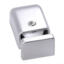 Stainless Steel Glass Sliding Door Positioner With Lower Guide Pulley For Straight Slot Doors Adjustable Swing Stop