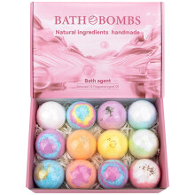 Bath Bombs 12 Pcs Natural Ingredient Shower Bombs for Stress Relief and Skin Moisturizing Spa Gift for Women