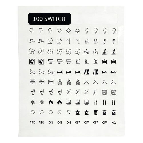 100 Stück Lichtschalter-Etiketten, Aufkleber,-Weiß
