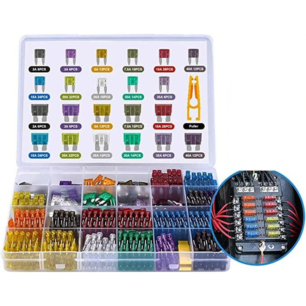 300Pcs Car Blade Fuses Assorted Kit, Multi Amp 530A Mini Automotive Fuse Set For Auto And Truck 9347817848717