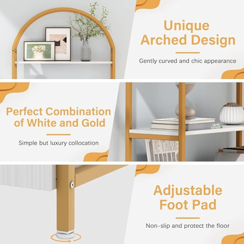 (Golden) Arched Bookshelf, Bookcase Industrial 2