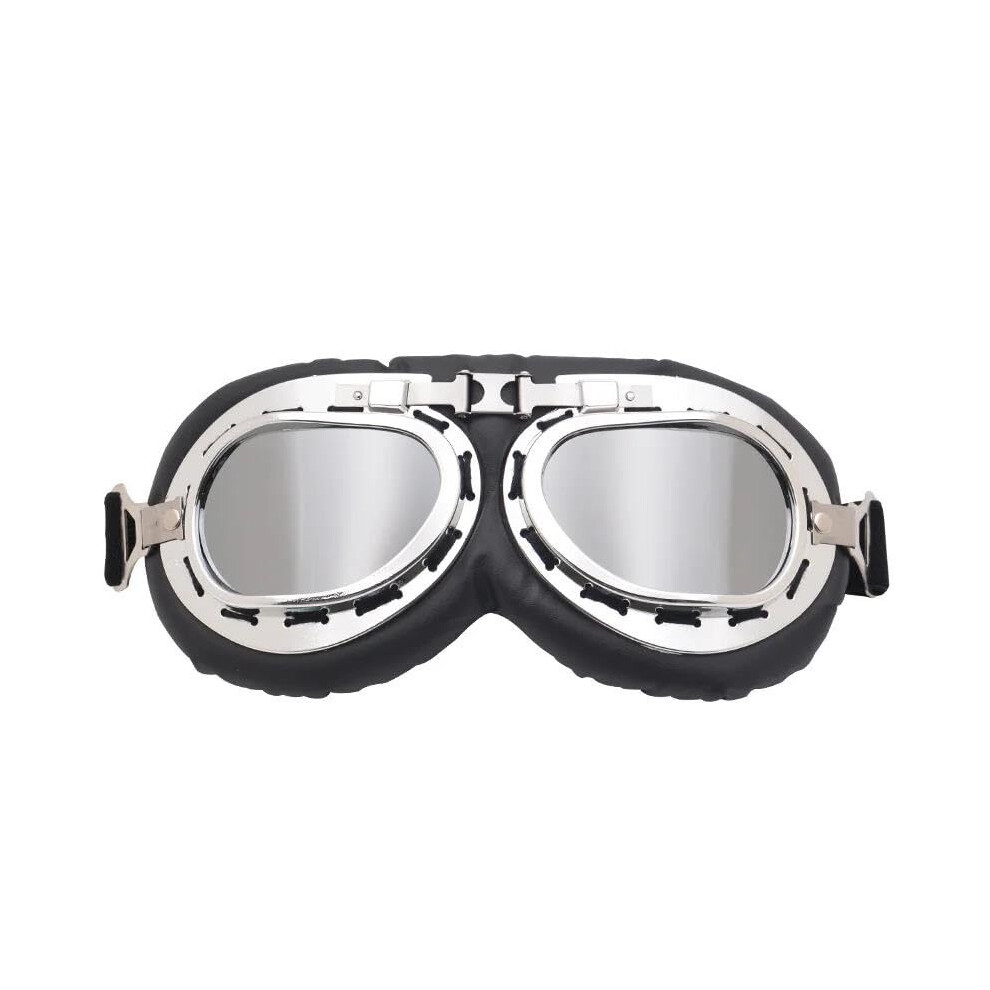 Vintage Motorcycle Goggles Windproof Antifog Uv Protection Retro Scooter Pilot Glasses For Riding 9187378614242