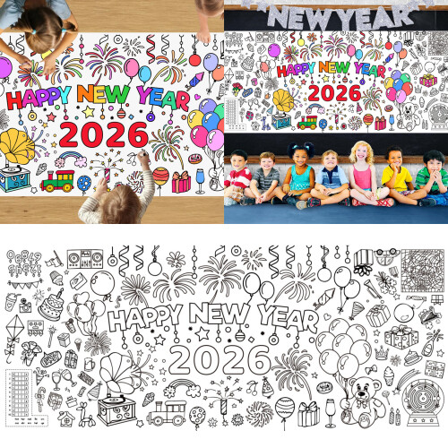 Wasserdichte Doodle-Matten für Kinder mit-Neujahr 2