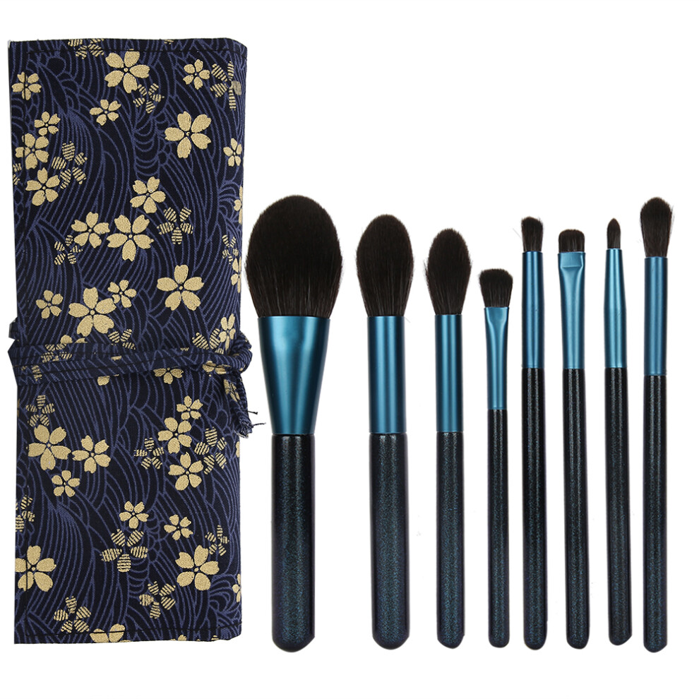 Double Sided Makeup Brushes Complete Makeup Kit 8 Pieces Synthetic Fiber Bristles For Blending Eyeshadow Vegan Friendly Easy To Clean Ergonomic