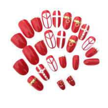 Manucure à pression nouvelle génération : faux ongles ronds brillants, réutilisables, finition UV, longue tenue et sûrs, double structure,