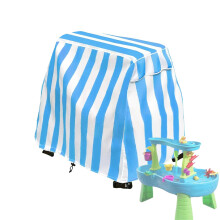 Kids Outdoor Water Table Cover Blue Stripes Waterproof Dustproof Protector For Backyard Play Tables