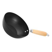 Small Nonstick Frying Pan Iron Wok for Kitchen StirFry with Easy Clean Heatproof Handle