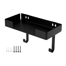 Wall Mount Chic Black Stainless Steel Ironing Board Rack For Home Dormitory Hotel Space Saving Holder Shelf