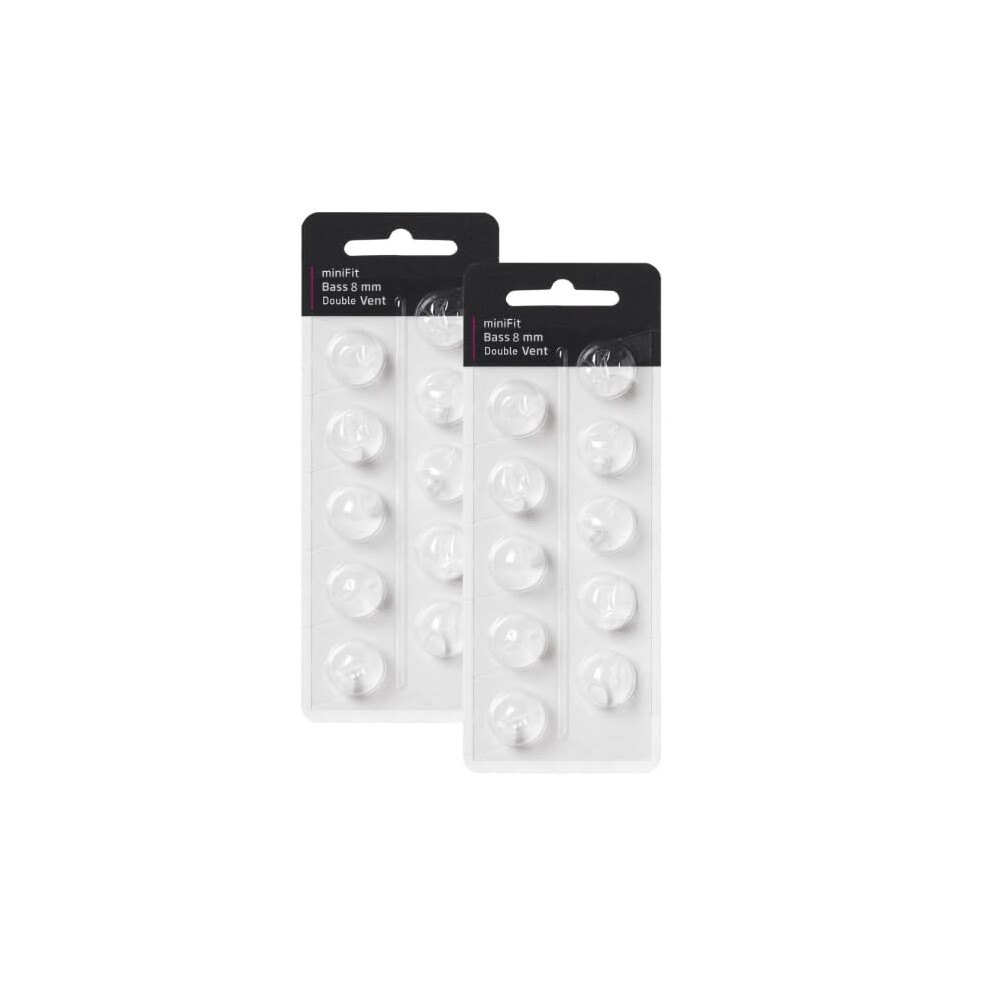 Hearing Aid Domes 8Mm Soft Silicone Compatible With Minifit Double Vent Bass Domes Replacement 20 Pcs