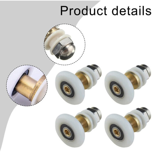 Shower Door Roller Replacement 4Piece Pulley Set, 28mm Wheel Diameter, LongLasting Performance 1