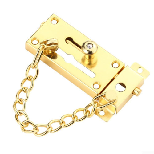 Stainless Steel Security Door Chain With AntiTheft Lock, Adjustable Length, Front Door Mounting Options