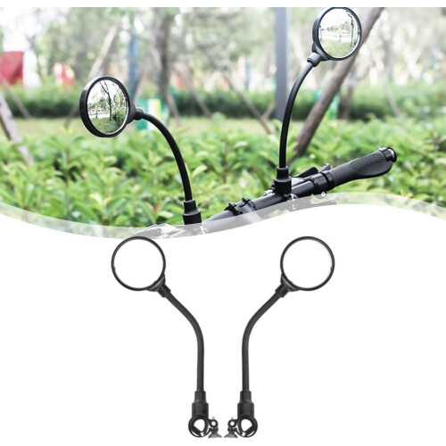 Bendable Rearview Mirrors For Motorcycle And Bicycle, Adjustable Angle, 2Pack 2