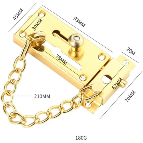 Stainless Steel Security Door Chain With AntiTheft Lock, Adjustable Length, Front Door Mounting Options 1
