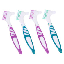 4pcs DualHead Denture Cleaning Brush with Hard Bristles and NonSlip Handle for Retainer Care