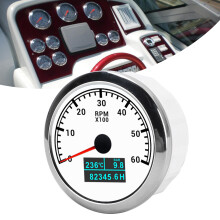 3-in-1 6000RPM Water Temp Oil Pressure Hour Gauge IP67 Waterproof for Car Boat Truck