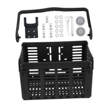 Foldable Plastic Bike Basket Front Mount Frame Basket For Cycling Storage For Food Books Backpacks And Shopping Goods