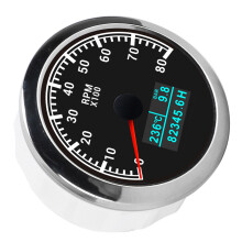 3-in-1 Car Truck Ship Tachometer Water Temp Oil Pressure IP67 Black Dial