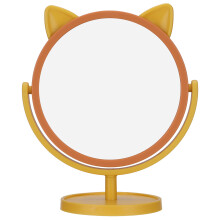 Miroir chat kawaii élégant avec rotation à 180 - Miroir de courtoisie double face avec base amovible - Décoration beauté pour chambre ou salle
