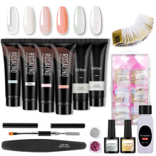 Kit profesional de gel para uñas con capa superior mate, soluciones para engrosar las uñas a base de resina natural, brillo duradero en la