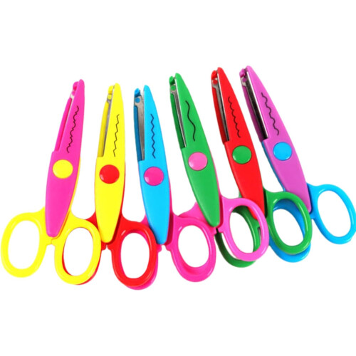 6Pcs Kids Craft Scissors Kid Safe Soft Grip Plastic Handle 5 Inch 2