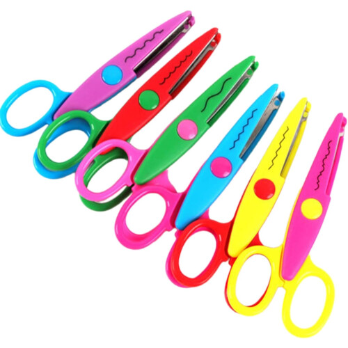 6Pcs Kids Craft Scissors Kid Safe Soft Grip Plastic Handle 5 Inch 1