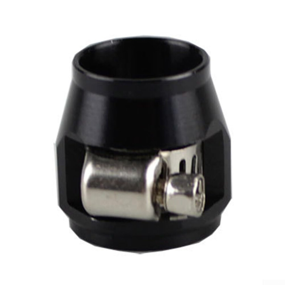 An4 Hose Clamp Aluminum Finisher For Fuel Line And Water Pipe Secure Fastening Black 9199774264877