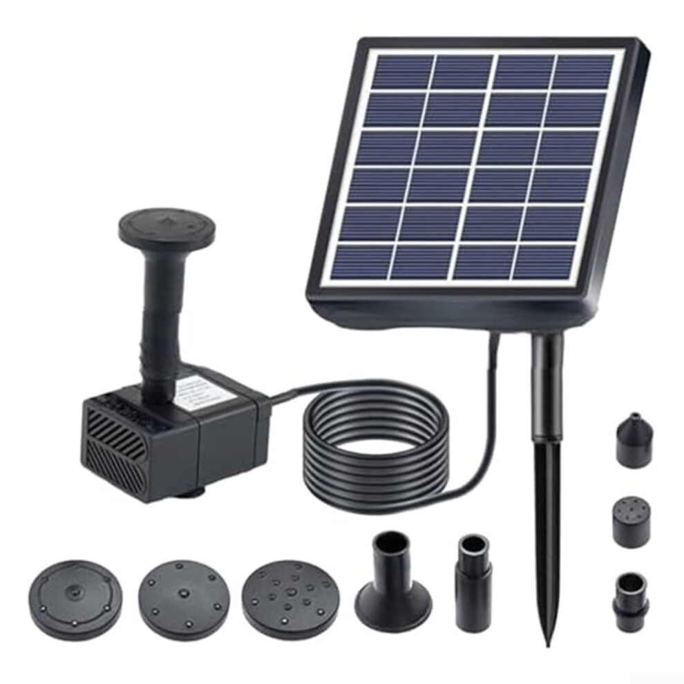 Solar Fountain Pump For Bird Bath And Garden Pond With 5 Adjustable Nozzles 9187378617205