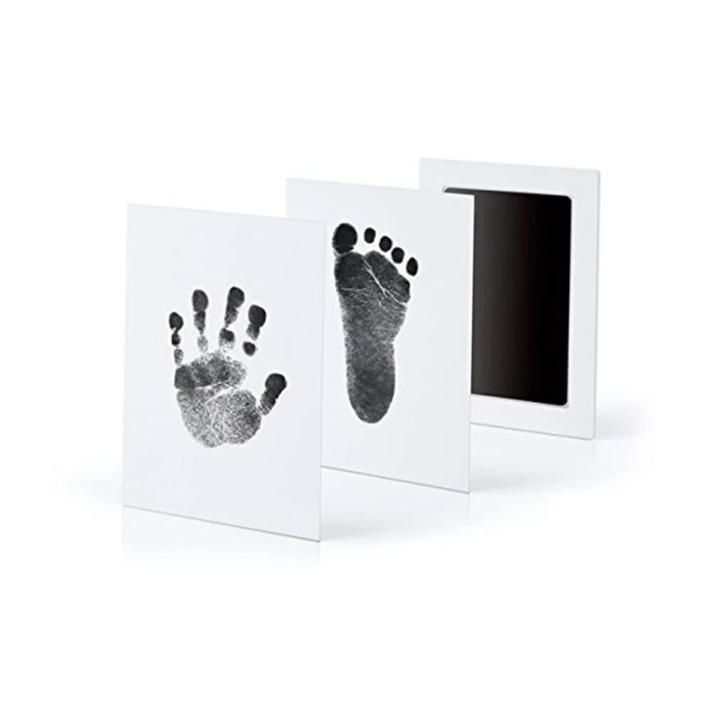 Baby Handprint and Footprint Kit with Wooden Keepsake Photo Frame for Newborn Baby Shower Gift