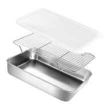 Plat de cuisson en acier inoxydable avec couvercle pour la-B