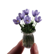 Verre artisanal délicat petites fleurs soufflé à la main-Violet