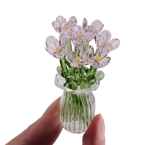 Décorations florales en verre élégantes,-Poudre transparente
