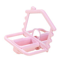 Perchoirs à oiseaux en plastique sûrs avec miroir attaché-Rose