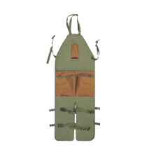 Polyester Apron For Tools And Garden, Work Gear Apron With Multiple Pockets, Military Green Brown