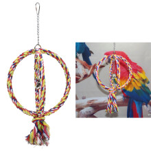 Parakeet Bird Swing Toy Cotton Rope Stainless Steel Circle 45cm