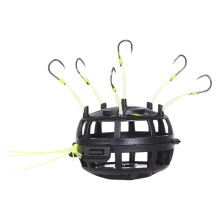 6 Hook Square Shape Fishing Baits Cage Feeder Sinkers for 6 Line Groups with No. 10 Hooks Easy to Use