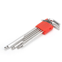 9Pcs Hex Key Set Chrome Vanadium Steel LShaped Allen Wrenches Ergonomic Handle For Auto And Home Workshop