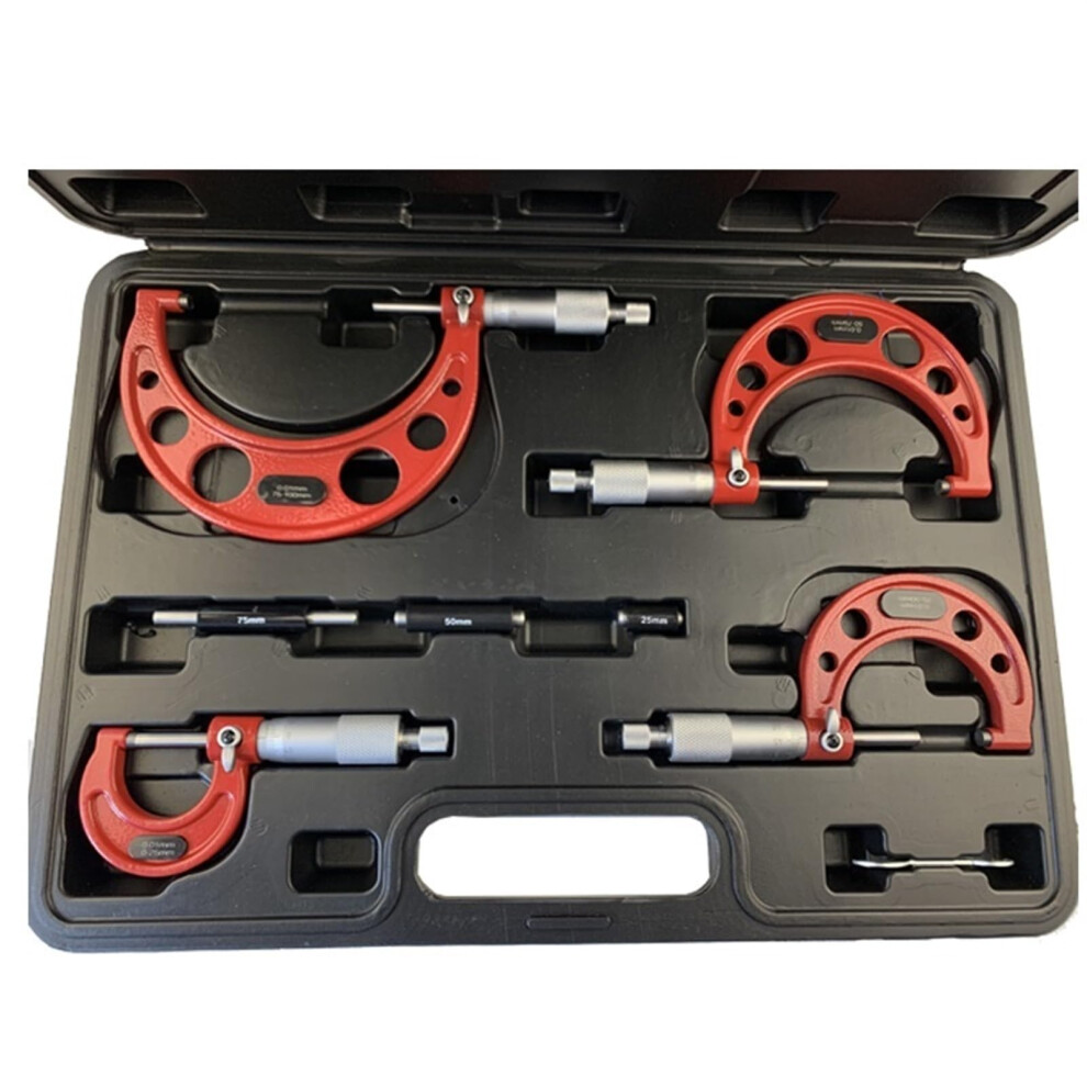 Micrometers Outside Micrometers 04 Inch 100 Mm With Carbide Tips 4Piece Set Industrial Tools 9187378619131