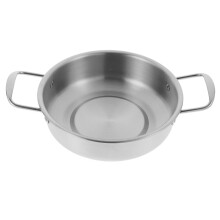 Stainless Steel Wok and Cooking Pot with AntiSpill Double Handles for StirFry Hot Pot