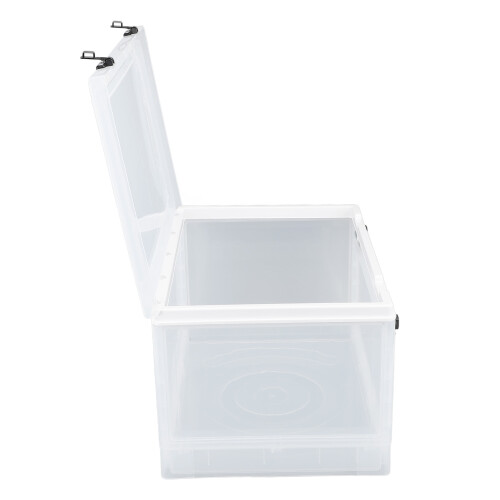 Durable Lock Box With 3 Digit Combination Portable Child Proof Secure Transparent Storage Medical Grade Plastic Stackable Large Capacity Top Opening 2