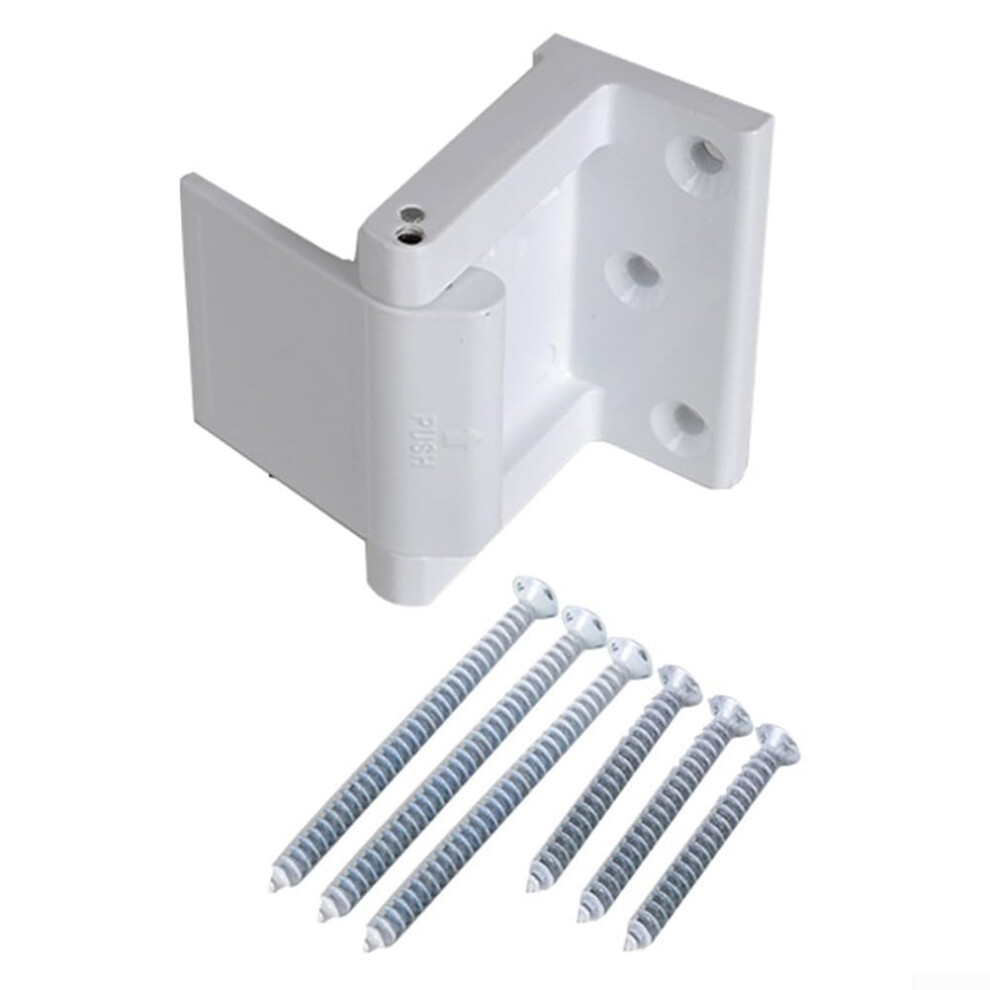 Robust Zinc Alloy Door Lock Reinforcer For Privacy On Inswing Doors Antiforced Entry White Finish 9347817861020