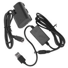 Dummy Battery DC Coupler Power Adapter for Canon 5D Series, 8V, USB Cable