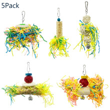 5 Pcs Parrot Cage Shredder Toy Rattan Ball Chewing Toys Foraging