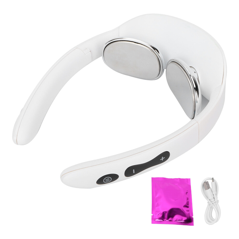 Cordless TENS Neck Massager With Heating Function, Lightweight Electric Neck Massager For Pain Relief, Voice Broadcast & 15 Levels Of Strength