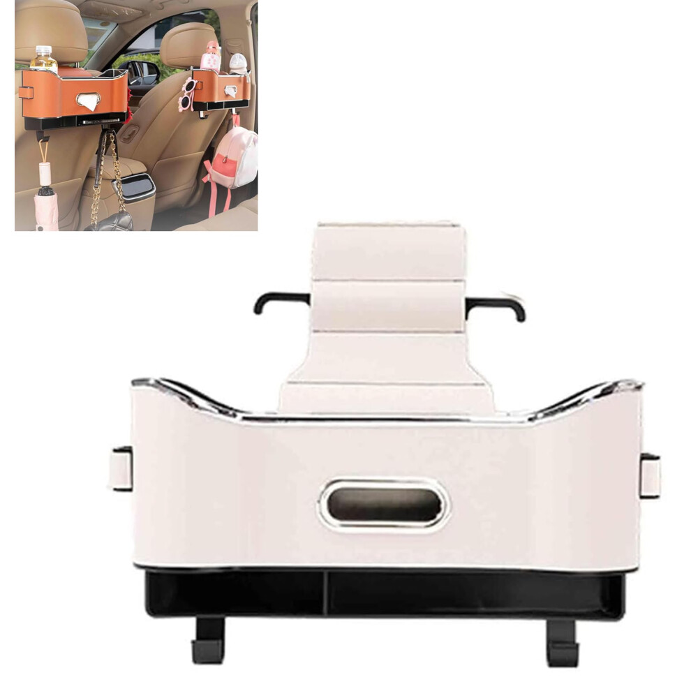 Car Seat Organizer With Large Capacity, Cup Holder And Tissue Storage, Multifunctional Back Seat Organizer For Travel Â White 9199774269612