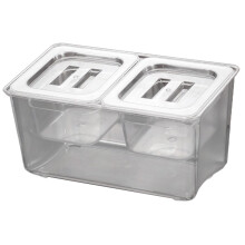 (2 compartments, 33x20.2x18cm) Chilled Condiment Server Multi Compartments Seasoning Box Chilled
