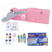 (Pink) Portable Handy Stitch, Mini Cordless Electric Sewing Machine for Quick Fabric Repairs & DIY Crafts